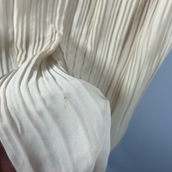 Margot Cream Crochet Top Dress with Pleated Bohemian Sheer Bottom Small - Picture 8 of 12